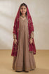 Buy Hirika & Dhruti Brown Tikki Pleated Anarkali And Jhal Dupatta For Kids at Aza Fashions