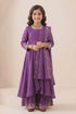 Buy Hirika & Dhruti Purple Hand Embroidered Anarkali Sharara Set With Dupatta For Kids at Aza Fashions