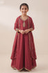 Buy Hirika & Dhruti Burgundy Zardozi Work Anarkali Set For Kids at Aza Fashions