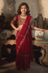 Buy Hirika & Dhruti Red Fankaar Hand Work Organza Saree And Blouse Set For Kids at Aza Fashions