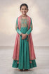 Buy Hirika & Dhruti Aqua Marodi Embroidered Angarkha Set For Kids at Aza Fashions