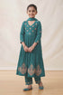 Buy Hirika & Dhruti Aqua Marodi Butti Embroidered Kurta Set For Kids at Aza Fashions