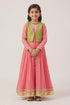 Buy Hirika & Dhruti Peach Anarkali With Jharokha Work Jacket For Kids at Aza Fashions