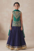 Buy Hirika & Dhruti Blue Zardozi Work Kurta Lehenga Set For Kids at Aza Fashions