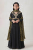 Hirika & Dhruti Black Embroidered Anarkali And Dupatta Set For Kids