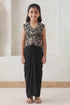 Buy Hirika & Dhruti Black Embroidered Jacket And Draped Skirt Set For Kids at Aza Fashions