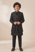 Buy Hirika & Dhruti Black Embroidered Jacket And Kurta Set For Kids at Aza Fashions