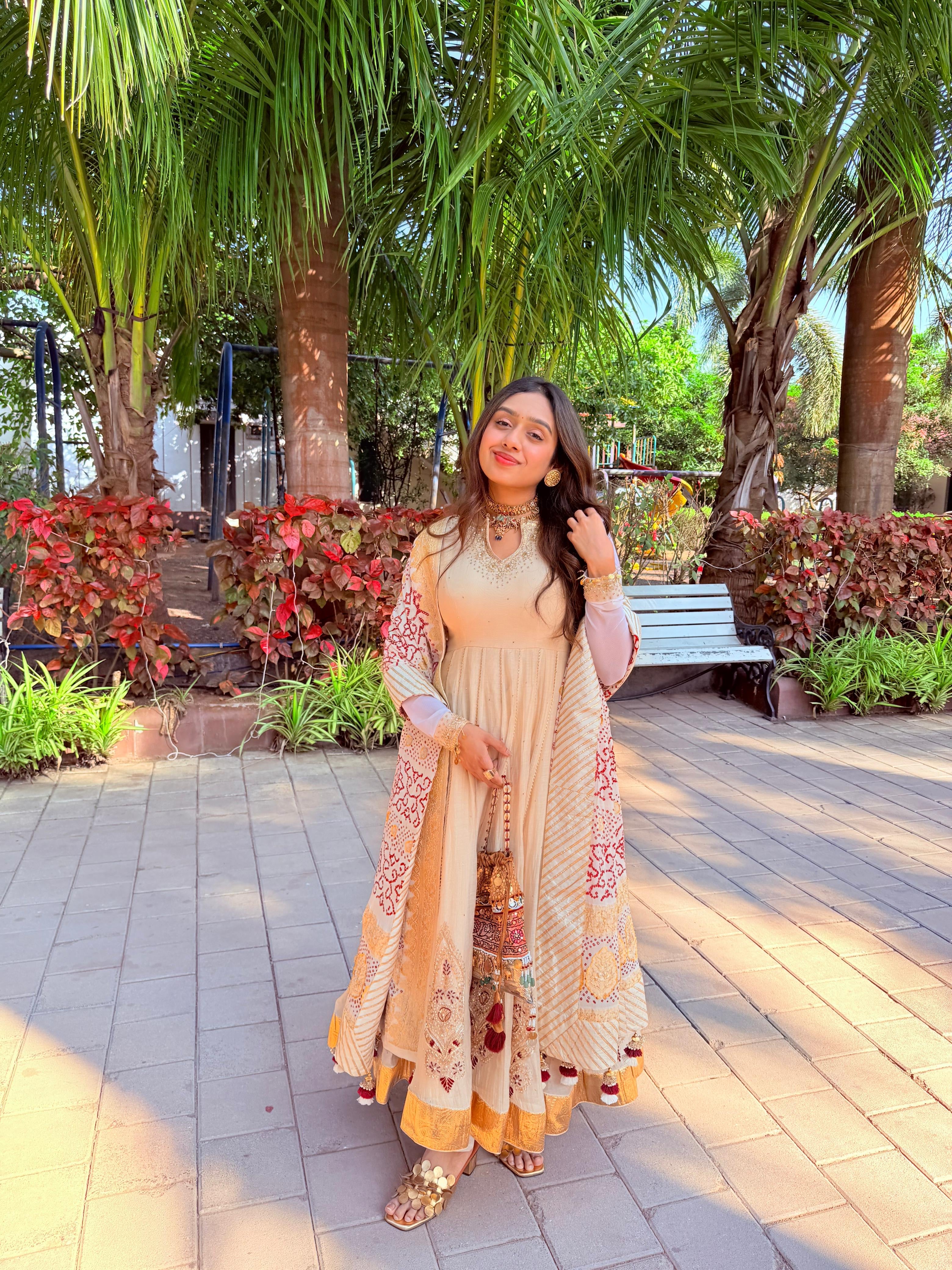 Zarin Beige Anarkali