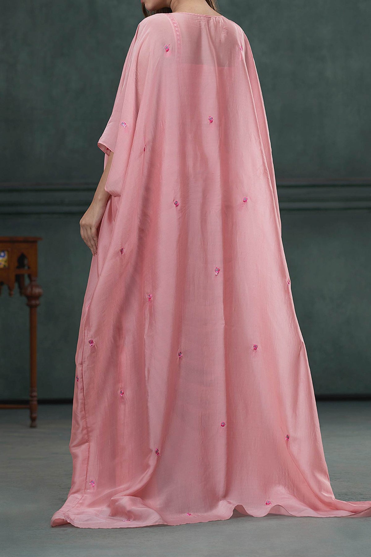 Shop Hirika &amp; Dhruti Pink Jacket Silk Organza, Blouse And Skirt Monga Tassel Embroidered Draped Set For Kids at Aza Fashions