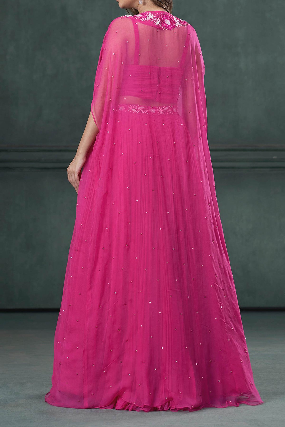 Hirika &amp; Dhruti Pink Organza Silk Pearl, Sequin, Thread Embroidered Jacket Lehenga Set For Kids