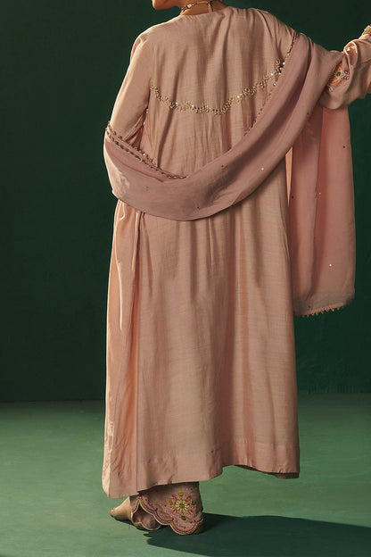 Shop Hirika &amp; Dhruti Beige Metal Tikki Work Kurta Set For Kids at Aza Fashions