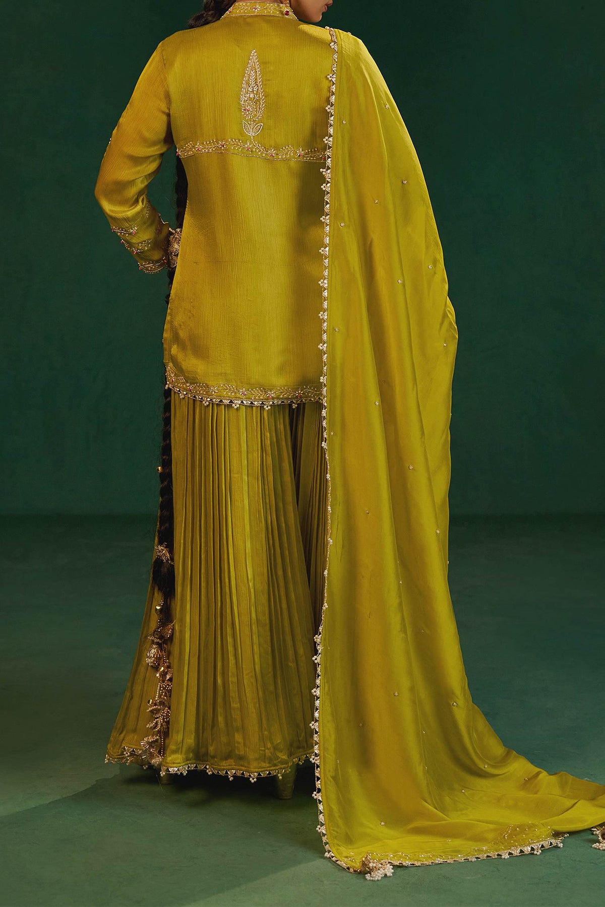Shop Hirika &amp; Dhruti Green Moti Embroidered Kurta Set For Kids at Aza Fashions