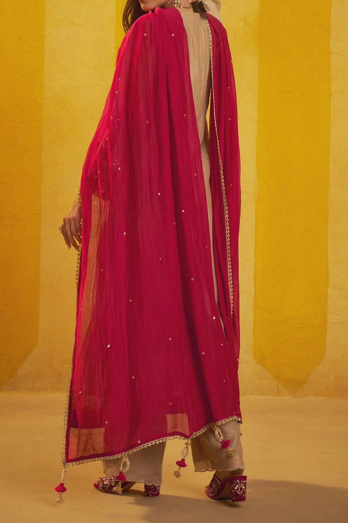 Shop Hirika &amp; Dhruti Brown Marodi Work Kurta Tikki Chitta Pant And Dupatta For Kids at Aza Fashions
