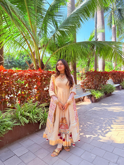 Zarin Beige Anarkali