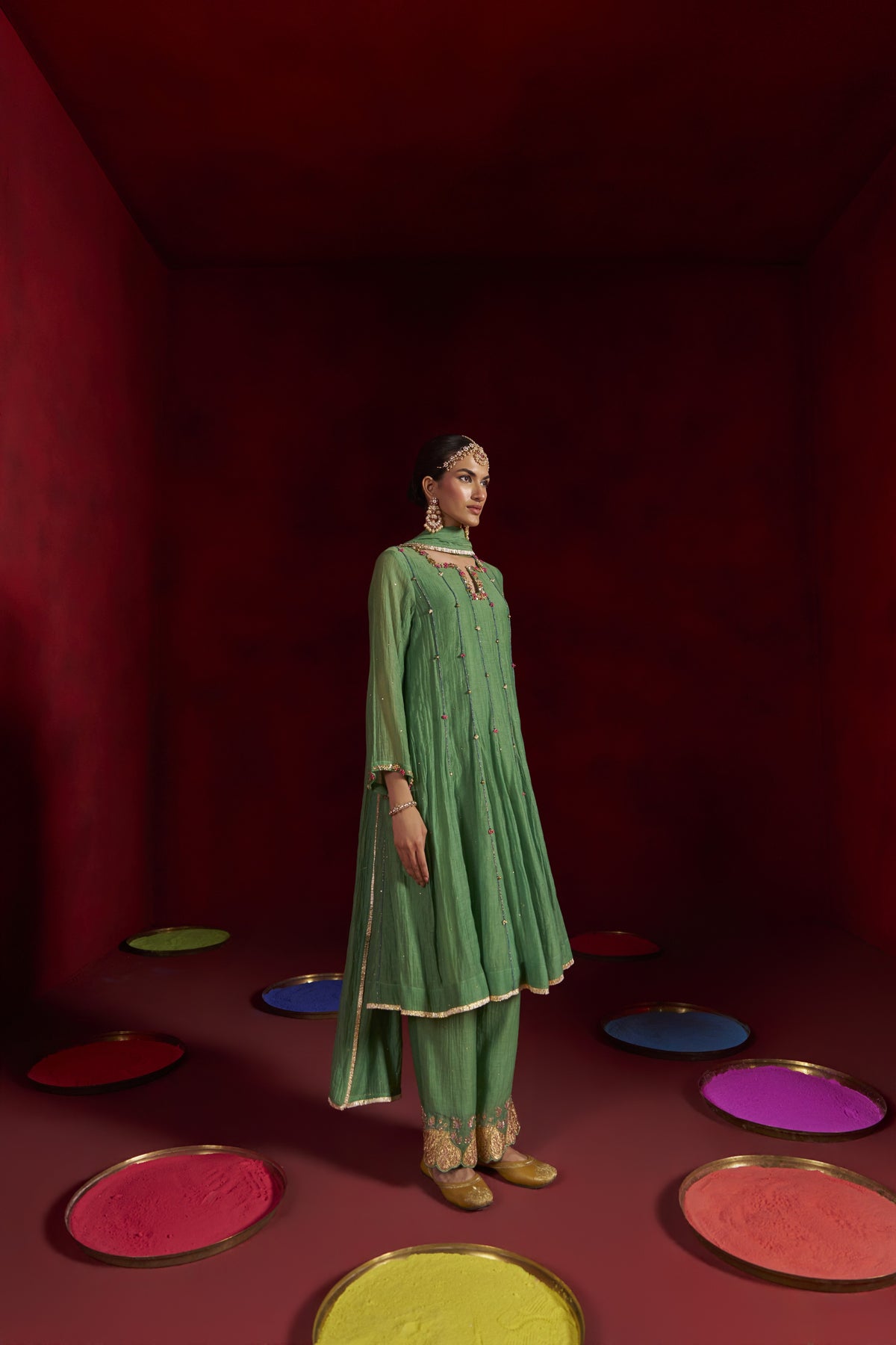 Green Ghungroo Kurta Set