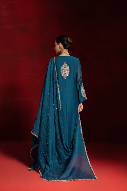 Teal Marodi Kurta