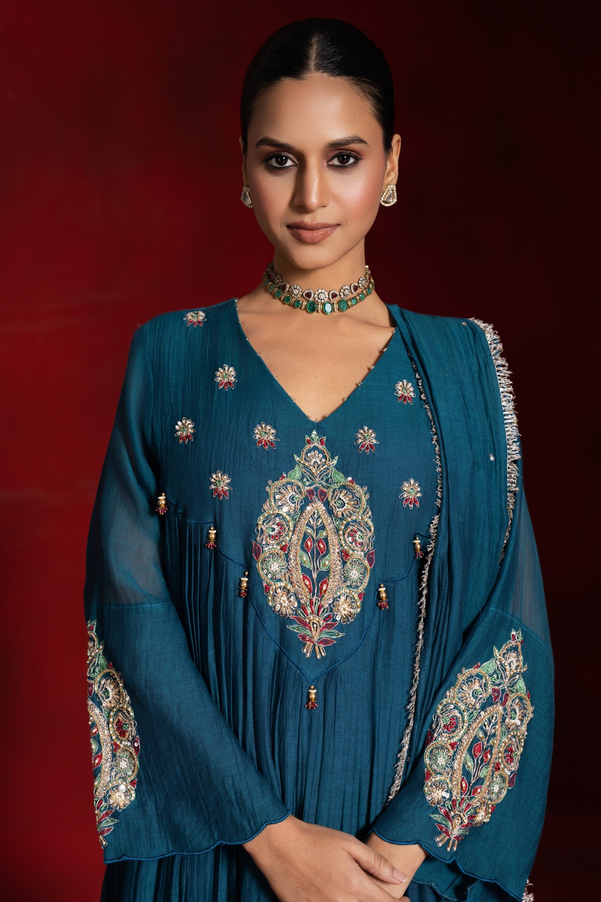 Teal Marodi Kurta