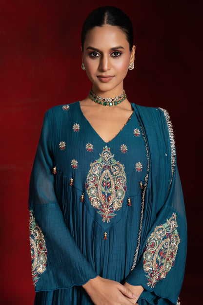 Teal Marodi Kurta