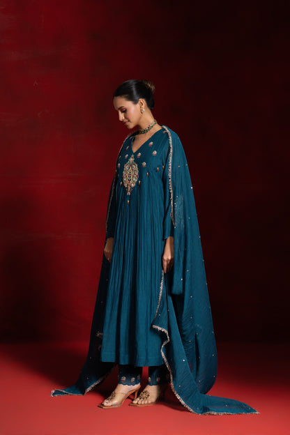 Teal Marodi Kurta