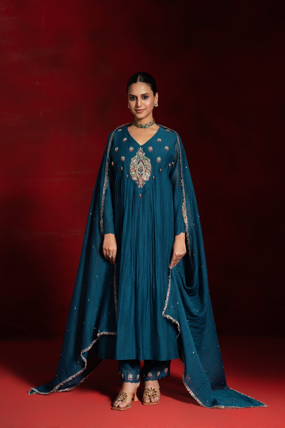 Teal Marodi Kurta