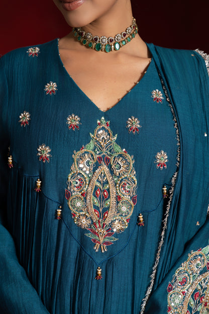 Teal Marodi Kurta
