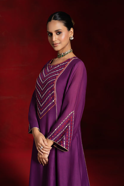 Purple Mirror Kurta