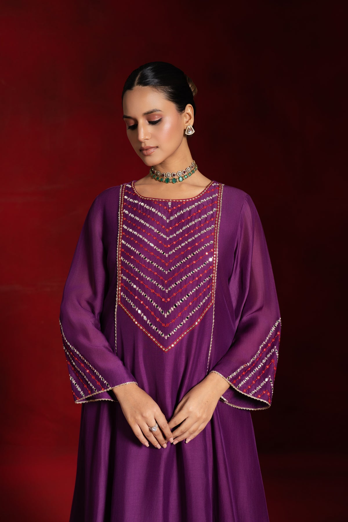 Purple Mirror Kurta