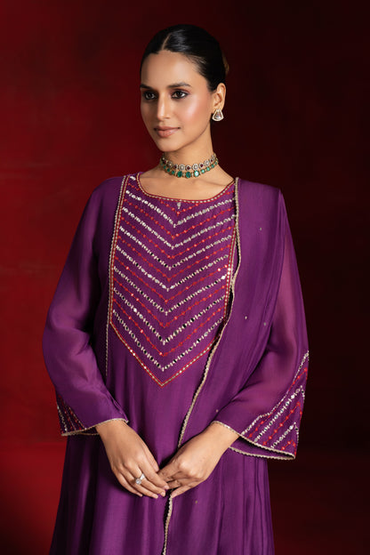 Purple Mirror Kurta