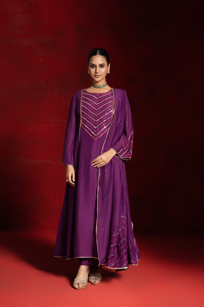 Purple Mirror Kurta