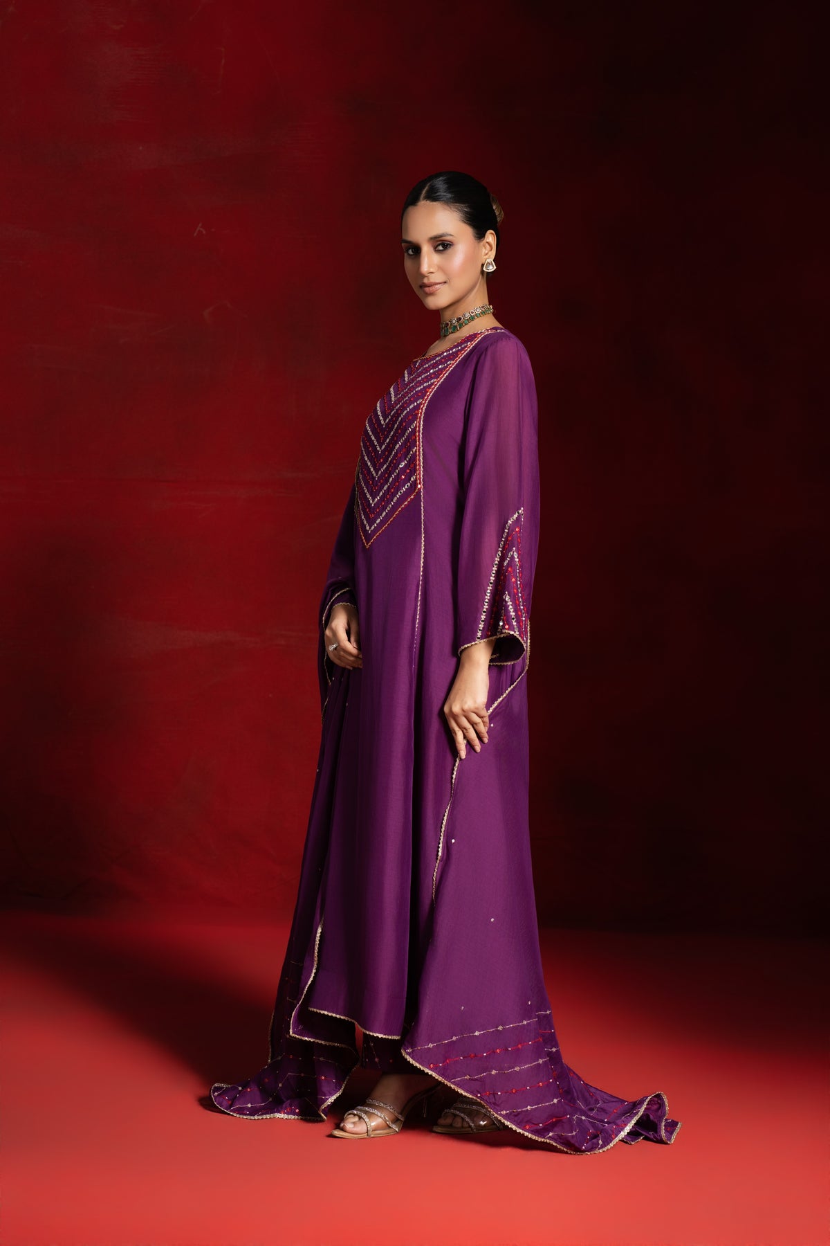 Purple Mirror Kurta