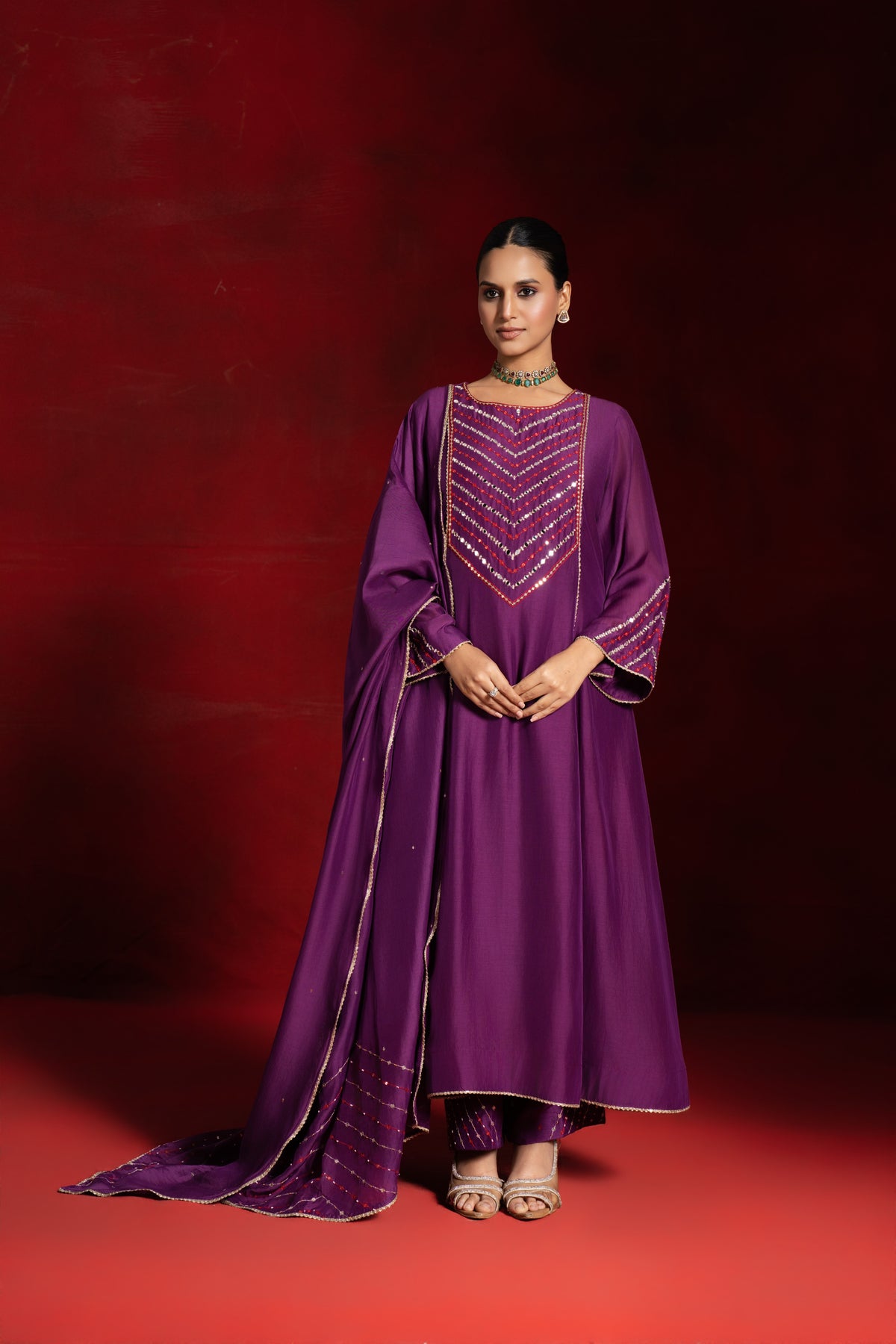 Purple Mirror Kurta