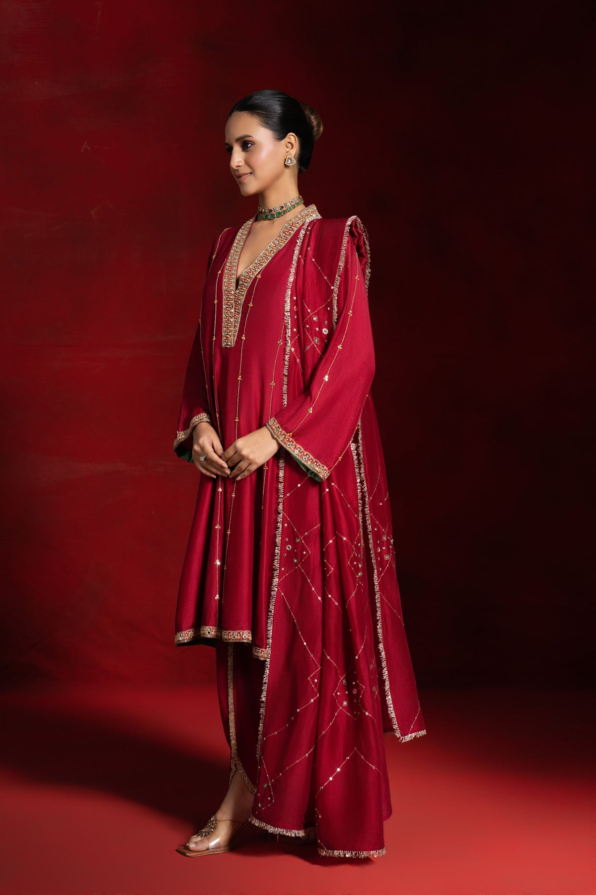 Red Mirror Dhoti