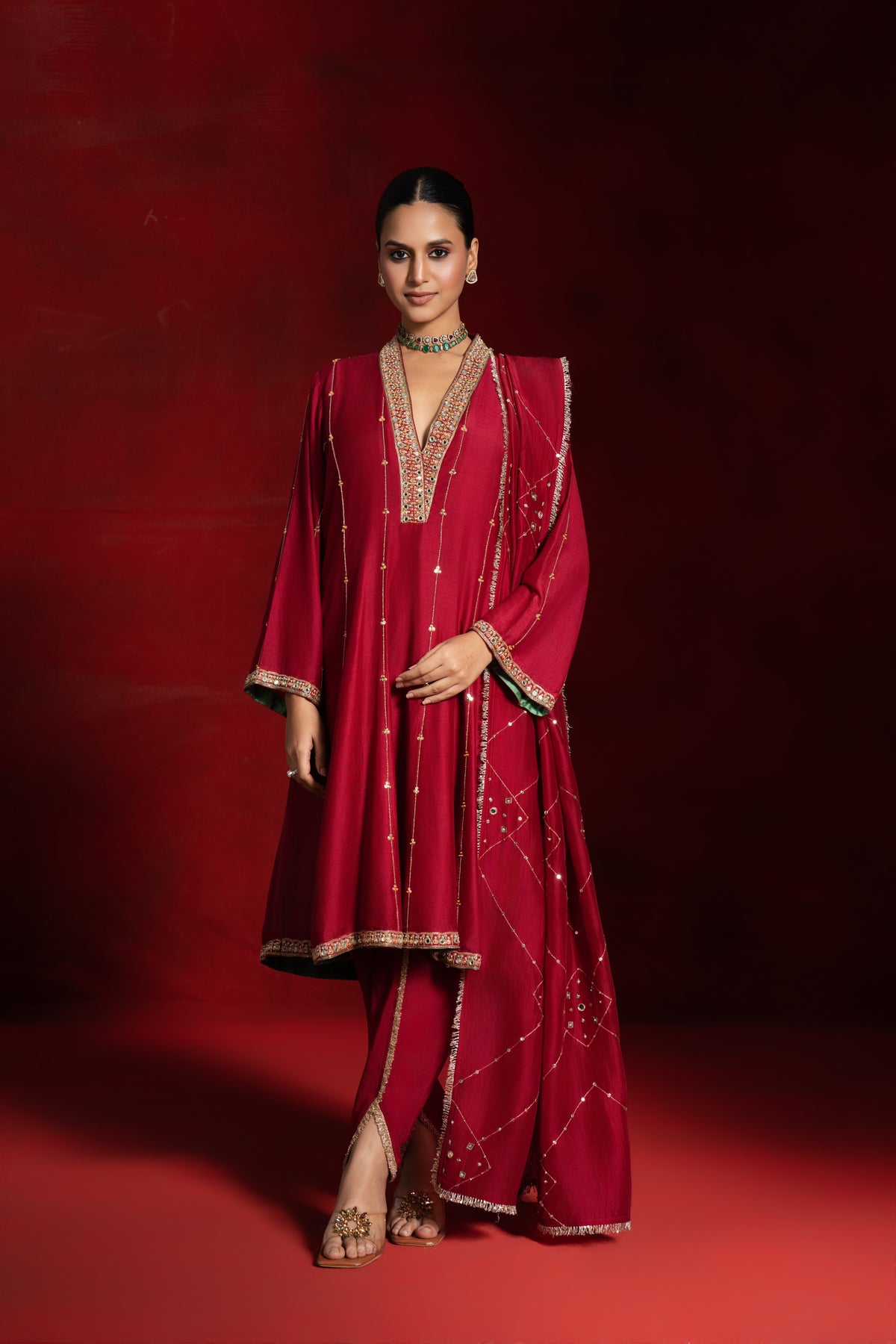 Red Mirror Dhoti