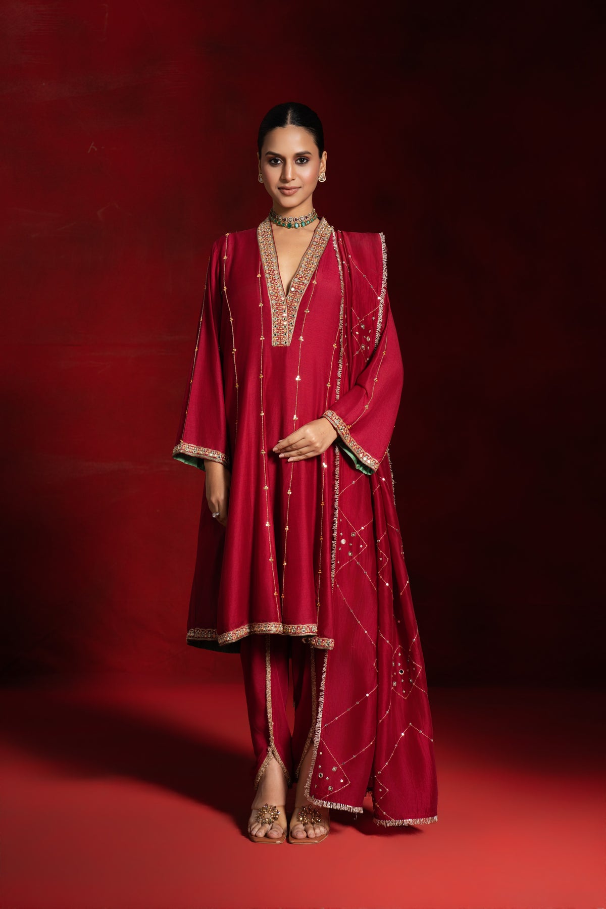 Red Mirror Dhoti