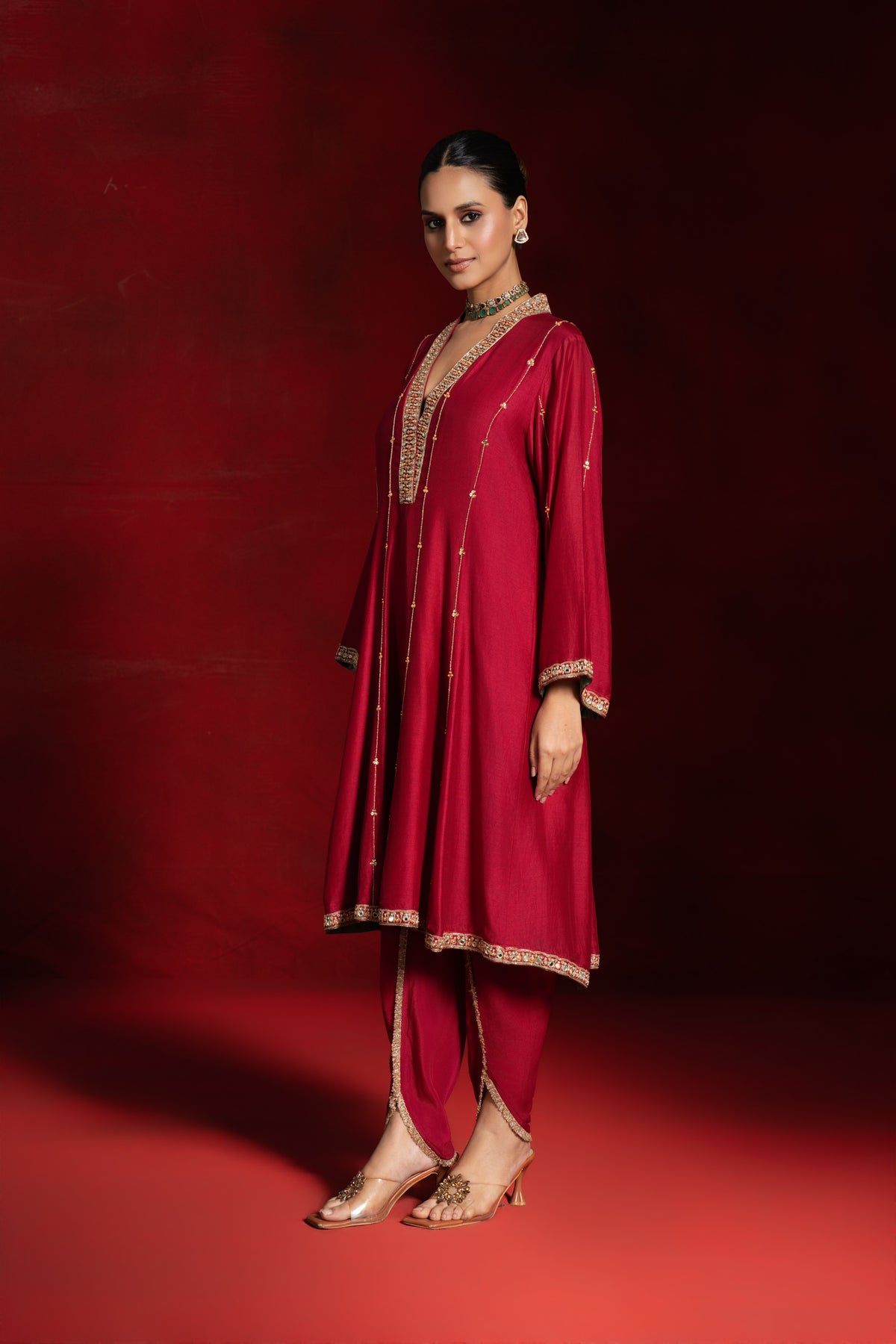 Red Mirror Dhoti