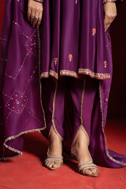 Purple Mirror Dhoti