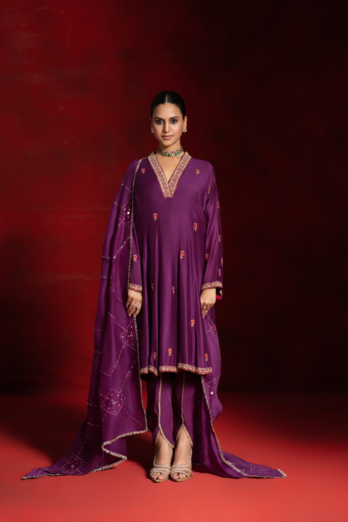Purple Mirror Dhoti