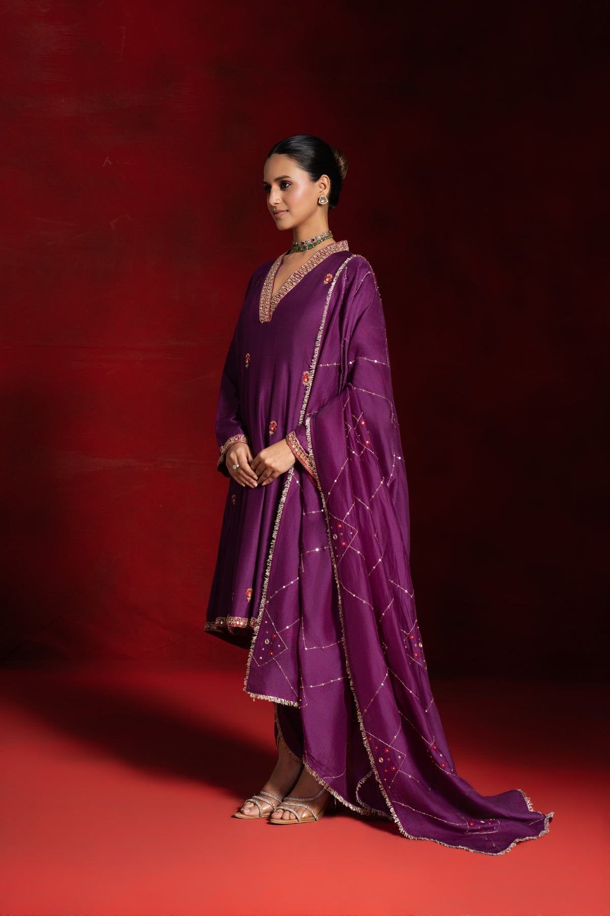 Purple Mirror Dhoti