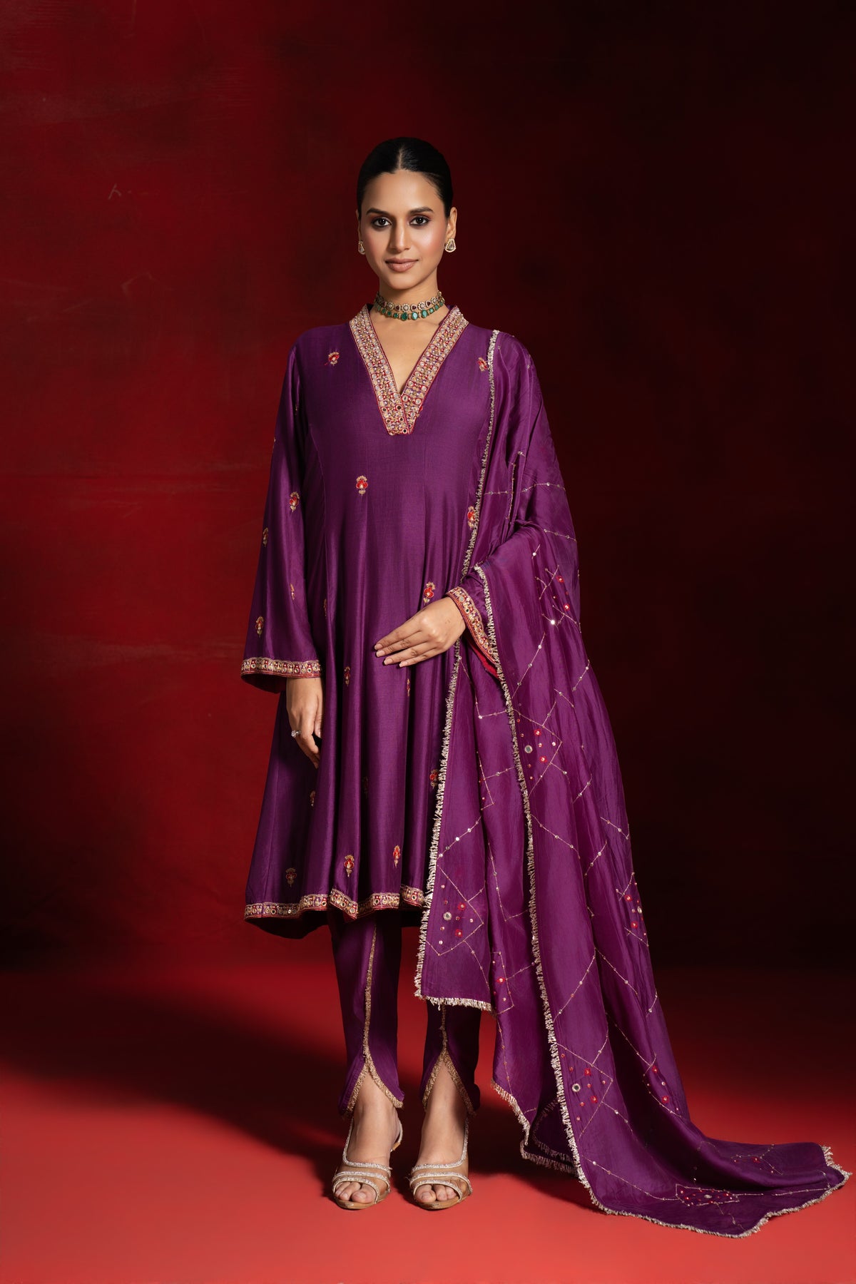 Purple Mirror Dhoti