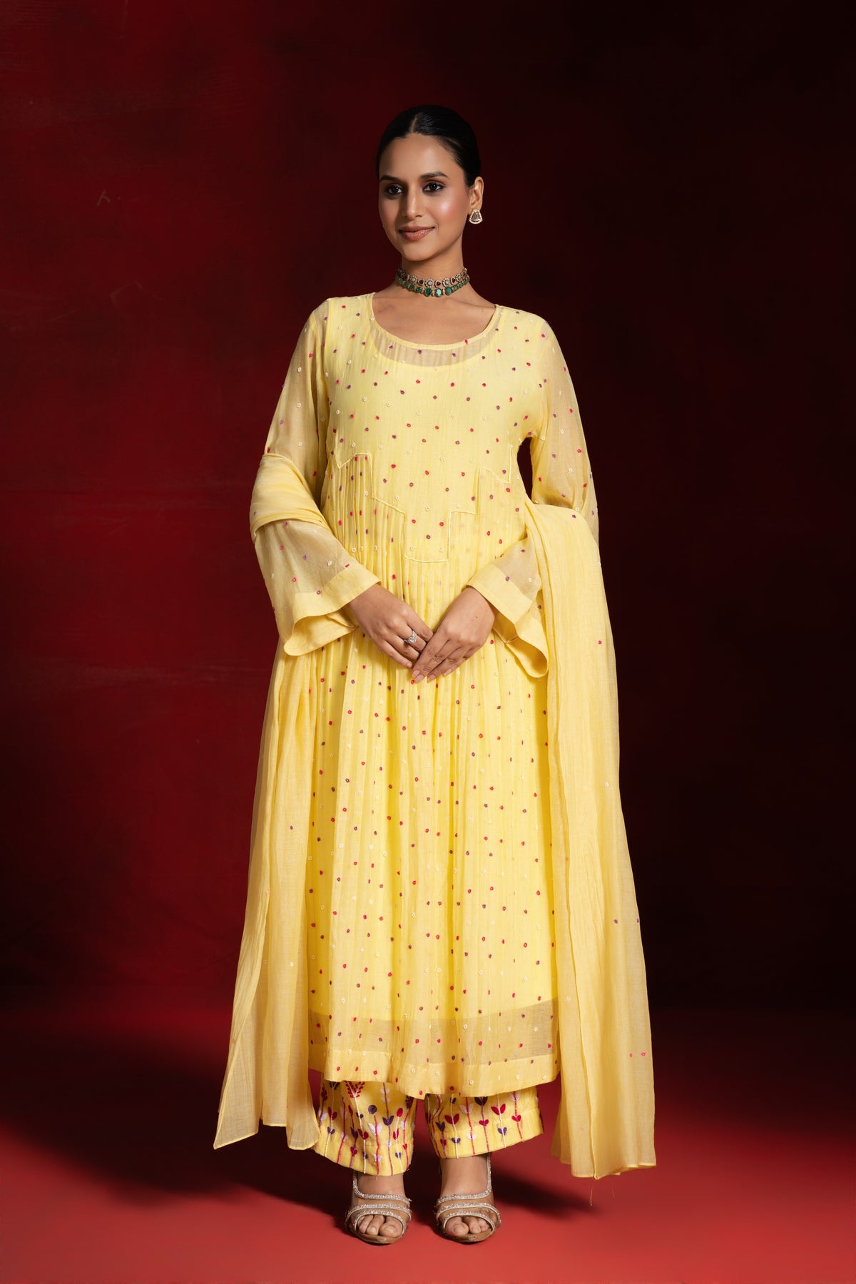 Yellow Moti Kurta