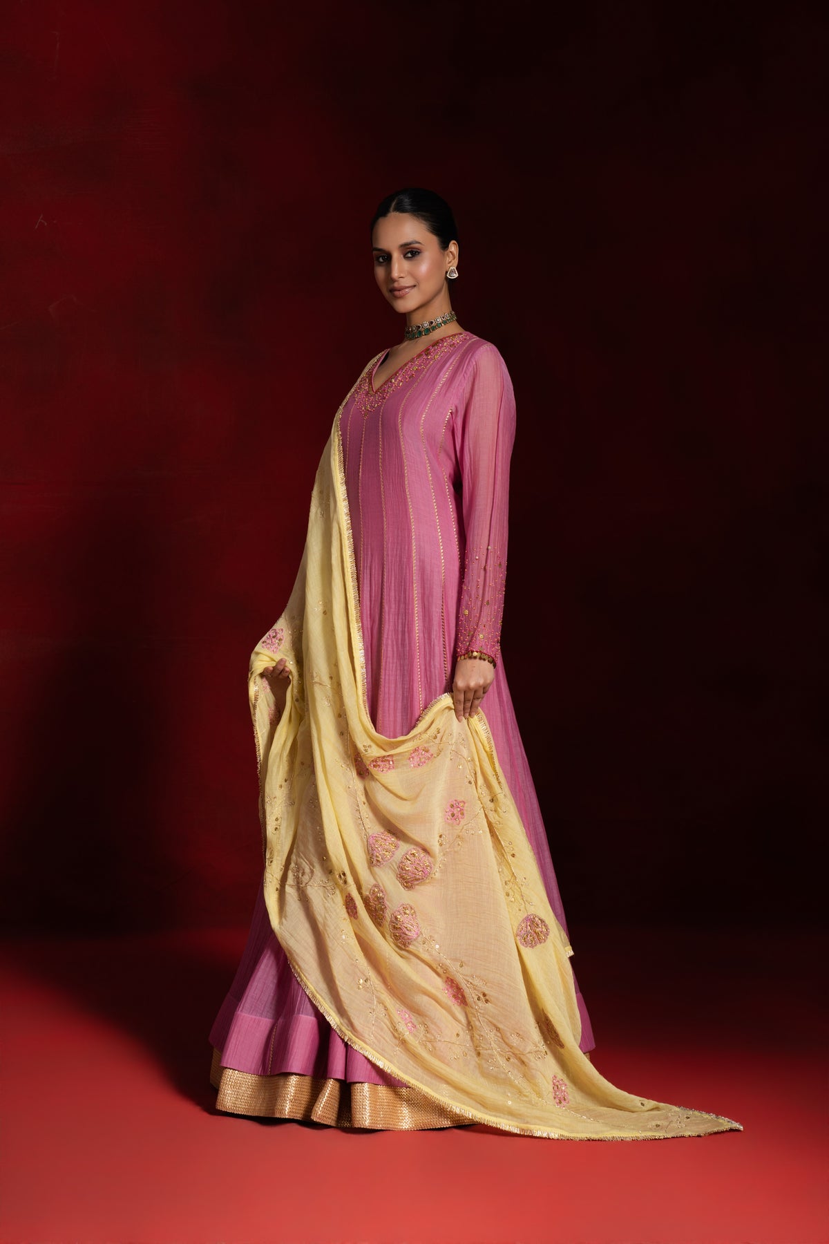 Lavender Pink Anarkali