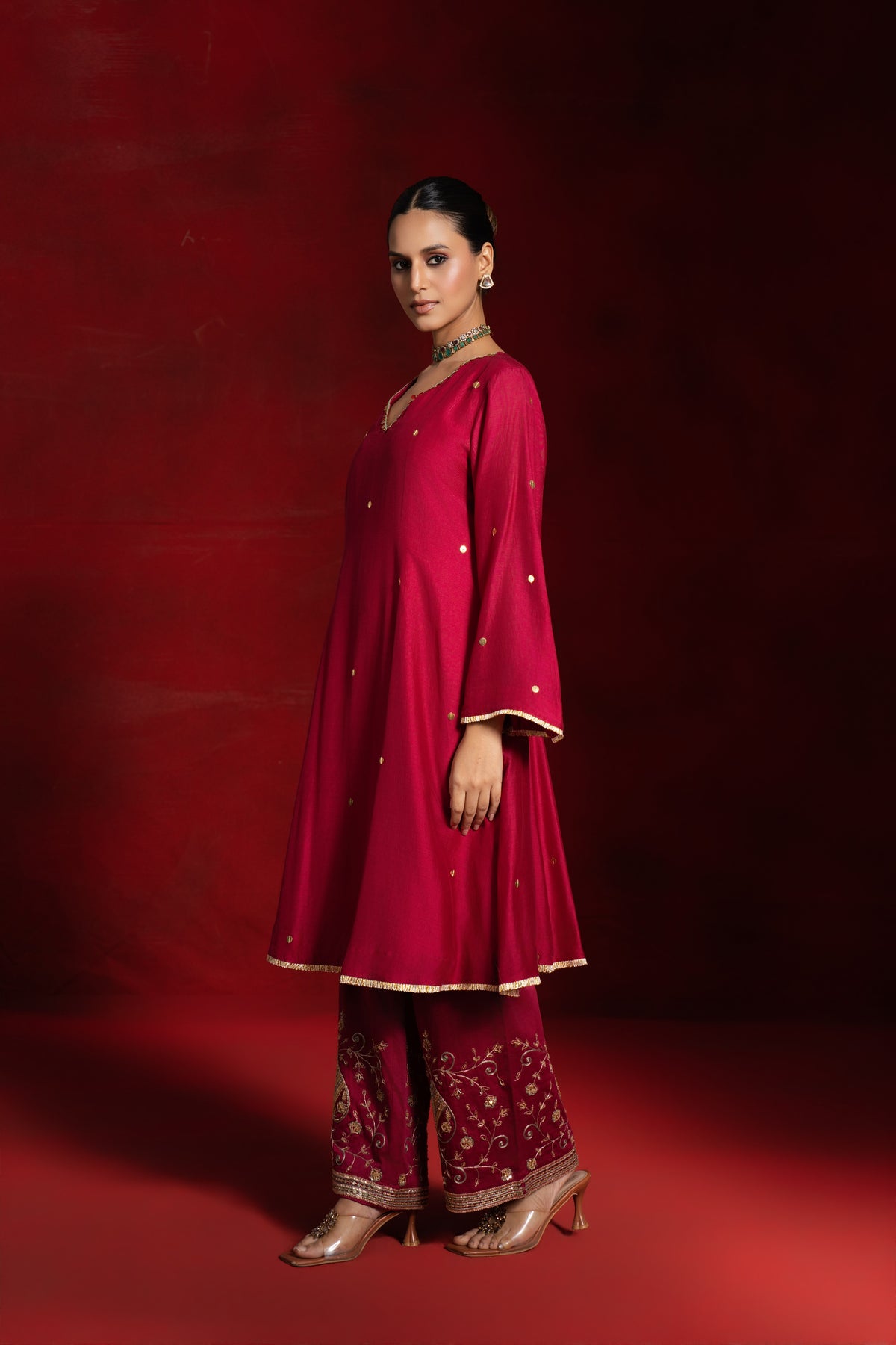 Red Tikki Kurta