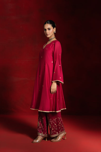 Red Tikki Kurta