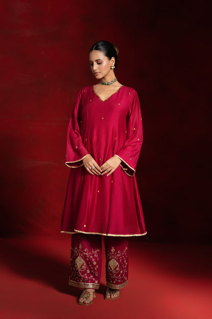 Red Tikki Kurta