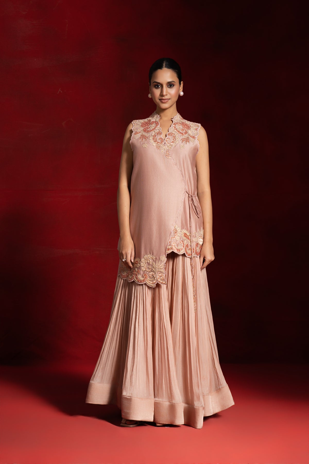 Beige Cutwork Sharara