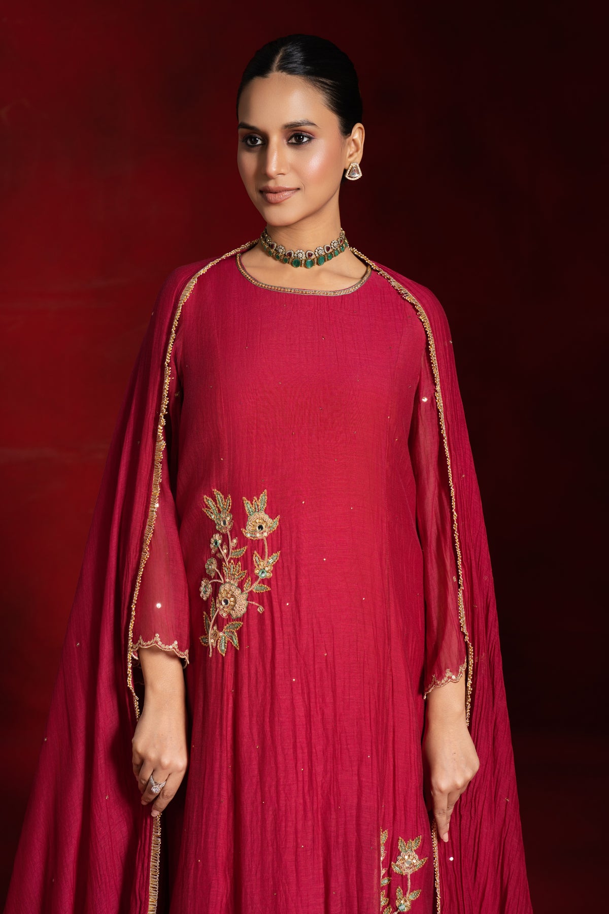 Cherry Red Kurta