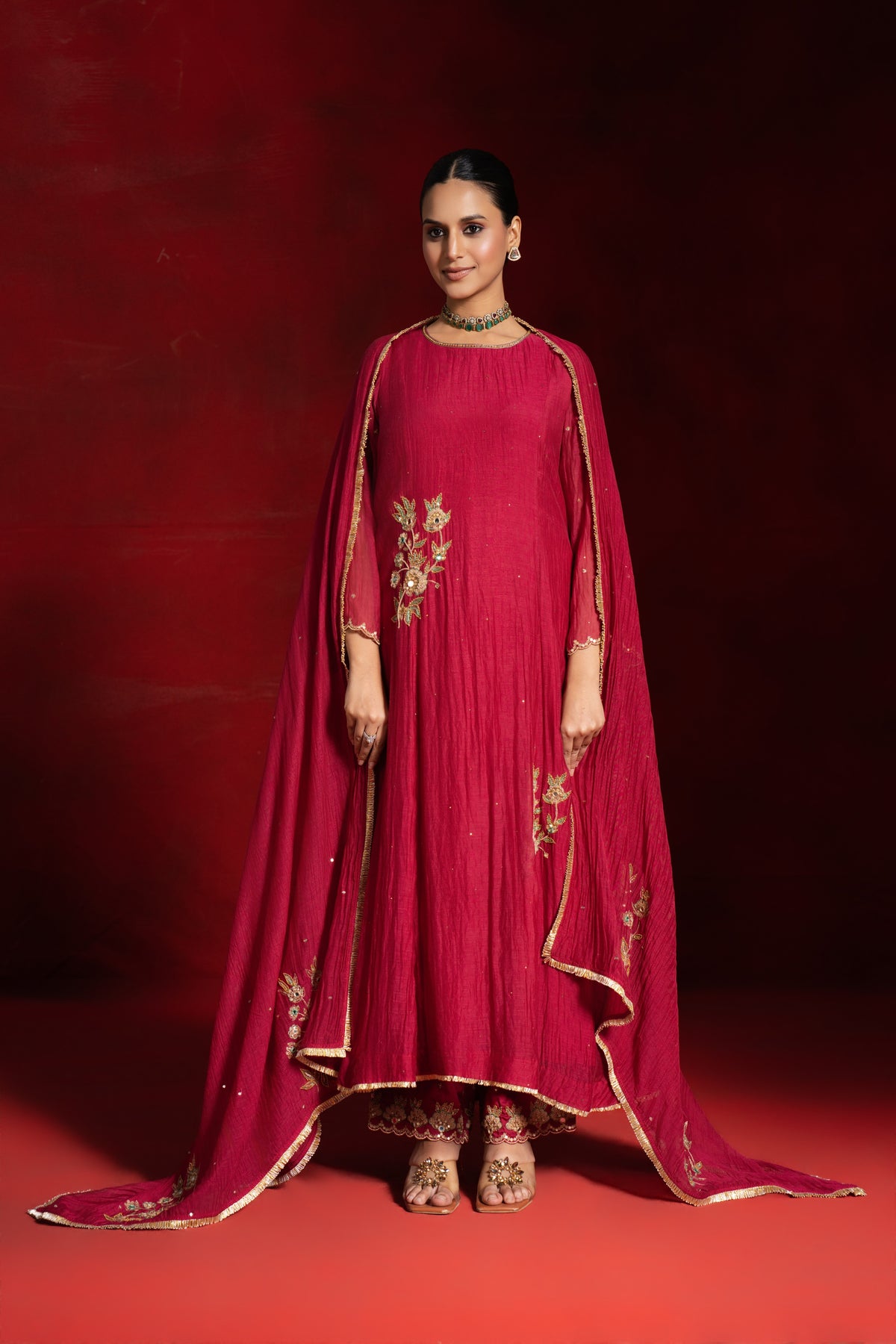Cherry Red Kurta
