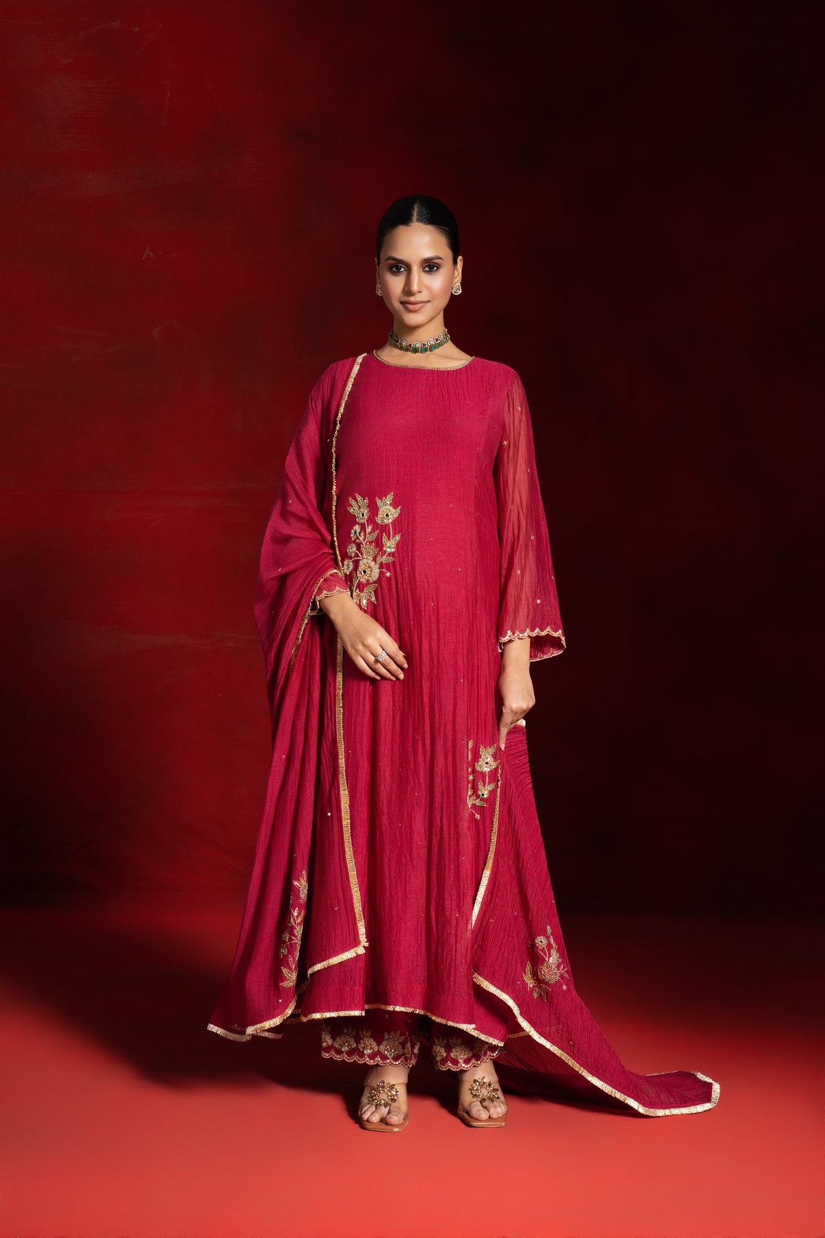 Cherry Red Kurta