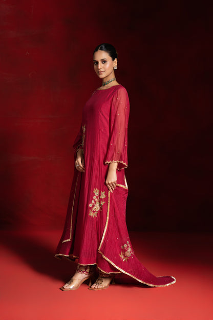 Cherry Red Kurta