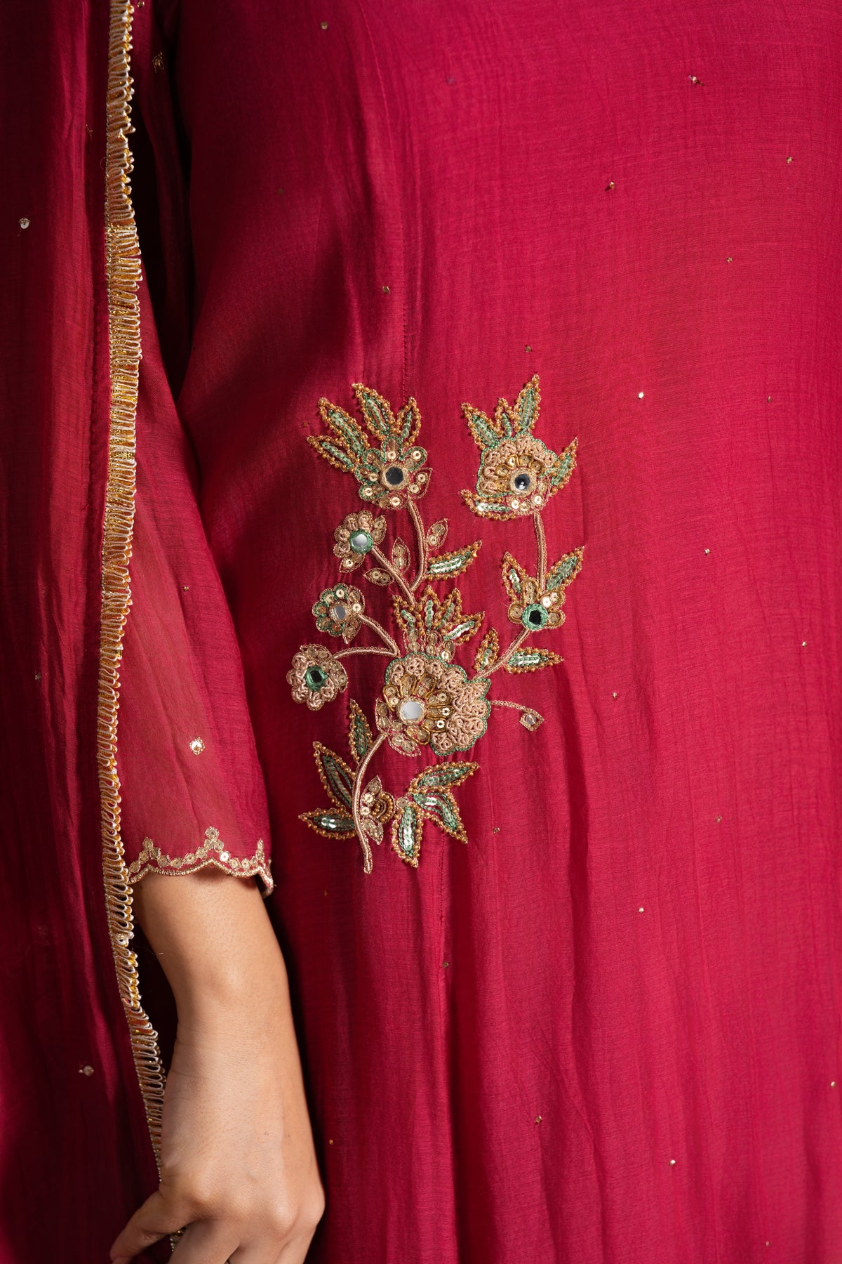 Cherry Red Kurta